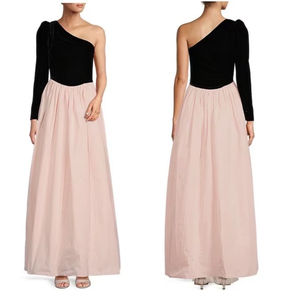 Antonio Melani x Born on Fifth Blair One Shoulder Sleeve Woven Taffeta Dress - Picture 1 of 14